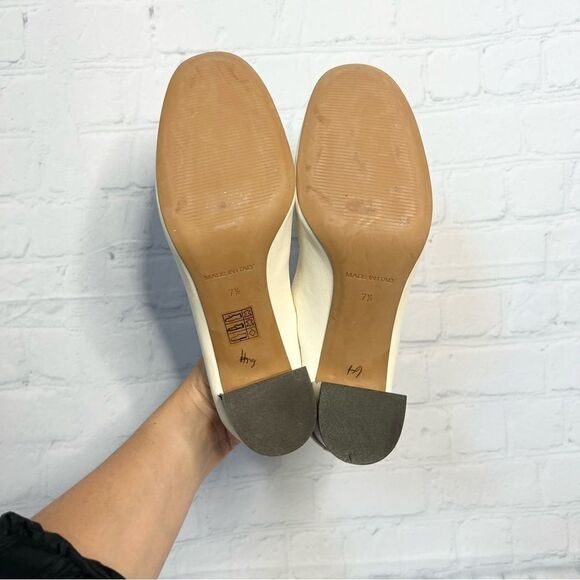 NEW Everlane bone ivory supple leather chunky block Day heels size 7.5 - Picture 10 of 11